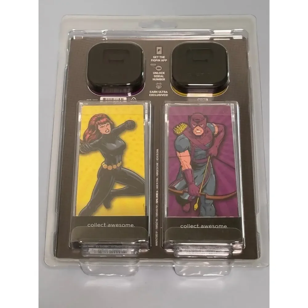 Figpin Classic Hawkeye Pin #1491 and Black Widow Pin #1492 Marvel 2-Pack Set New